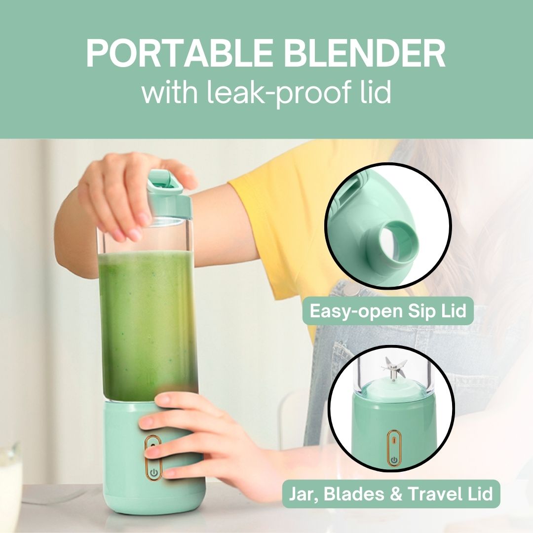 Cordless Portable Blender – 16oz, USB-C Rechargeable & Cup Holder Friendly