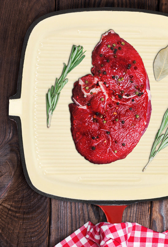 9.5" Enameled Cast Iron Square Skillet