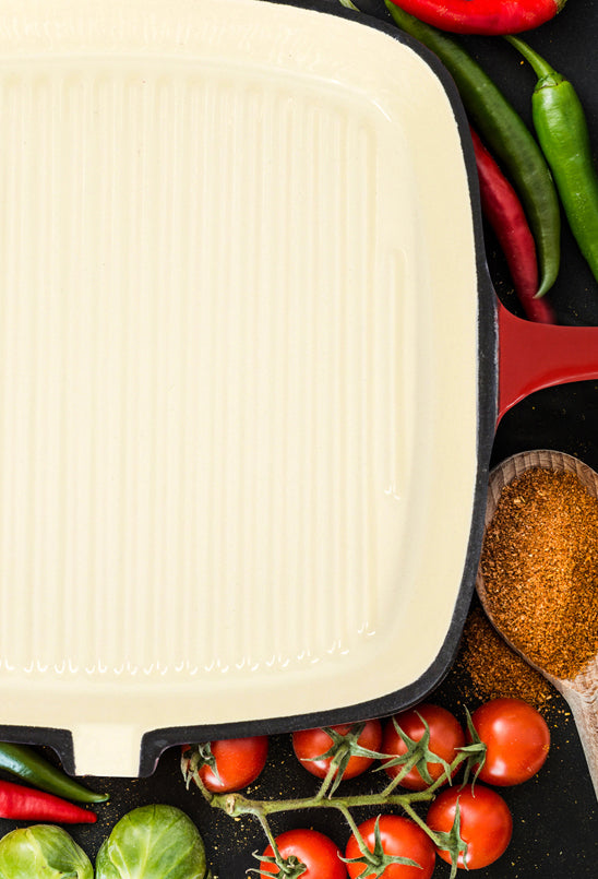 9.5" Enameled Cast Iron Square Skillet