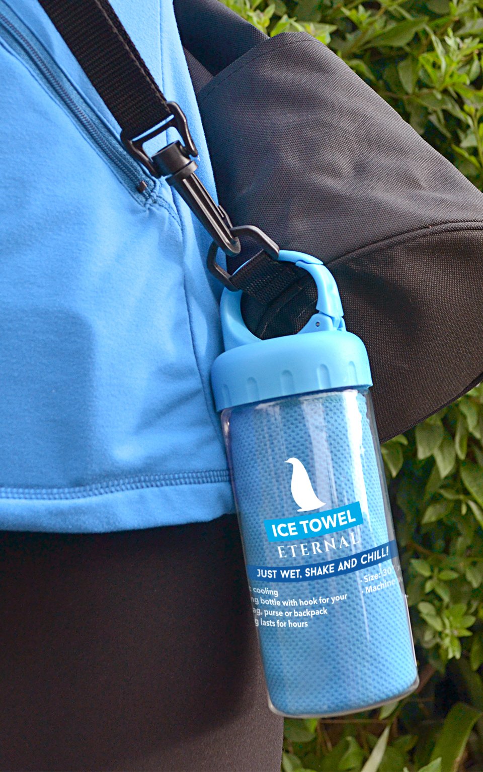 Ice Towel In Bottle Cooling Microfiber Gym Towel for Travel & Outdoor Sports