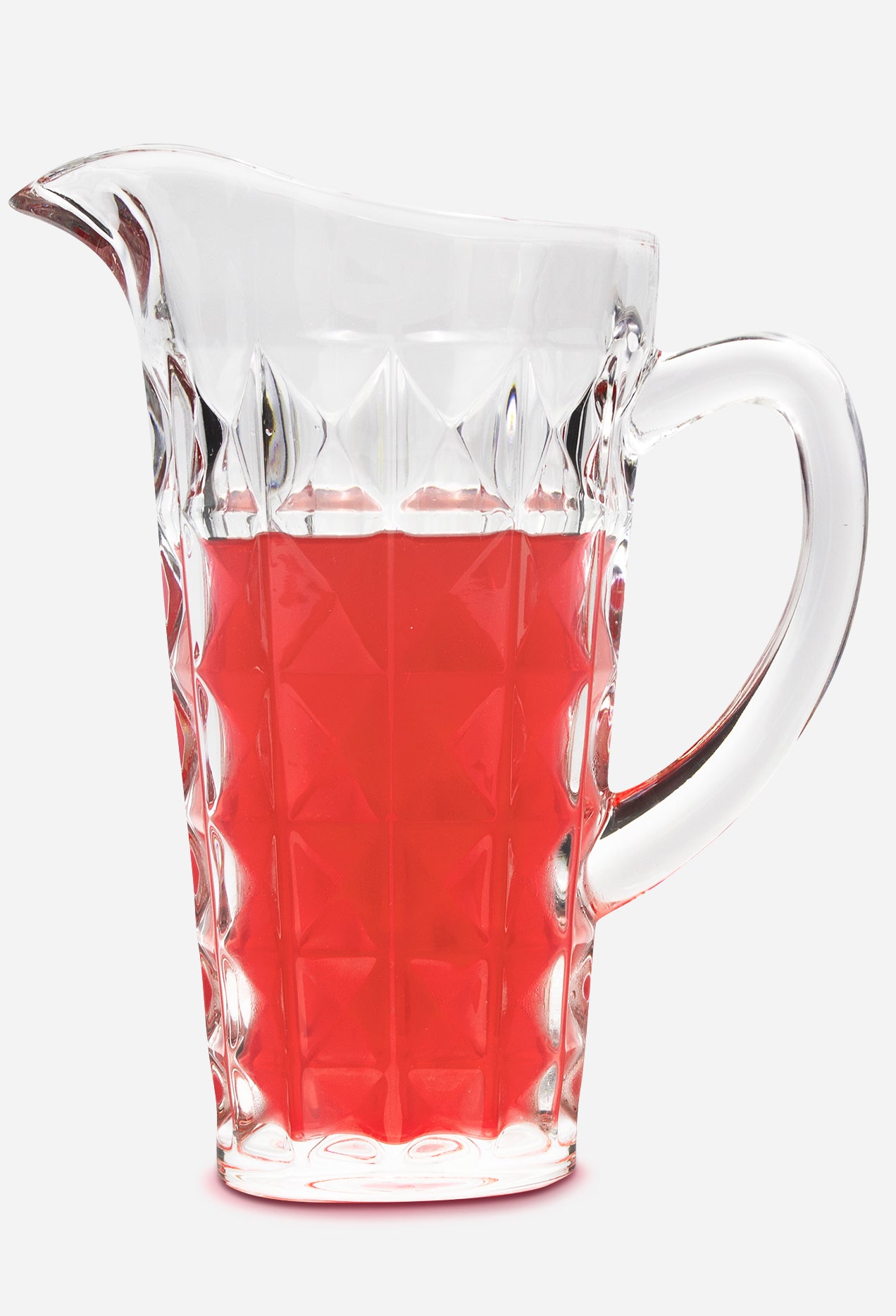 Glass Pitcher with Thick Weighted Bottom, Handle and Wide Spout, 48 Oz Clear