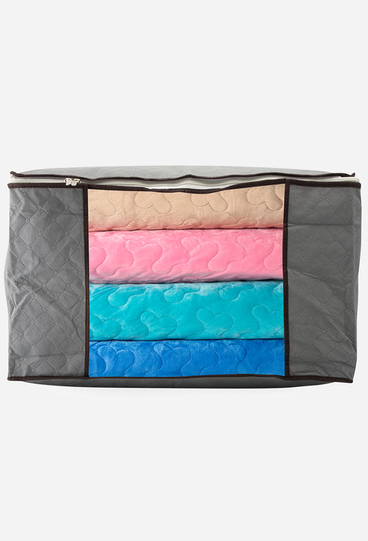 Large Capacity Blanket Storage Bags with Zipper and Window, Storage Organizer 4pk