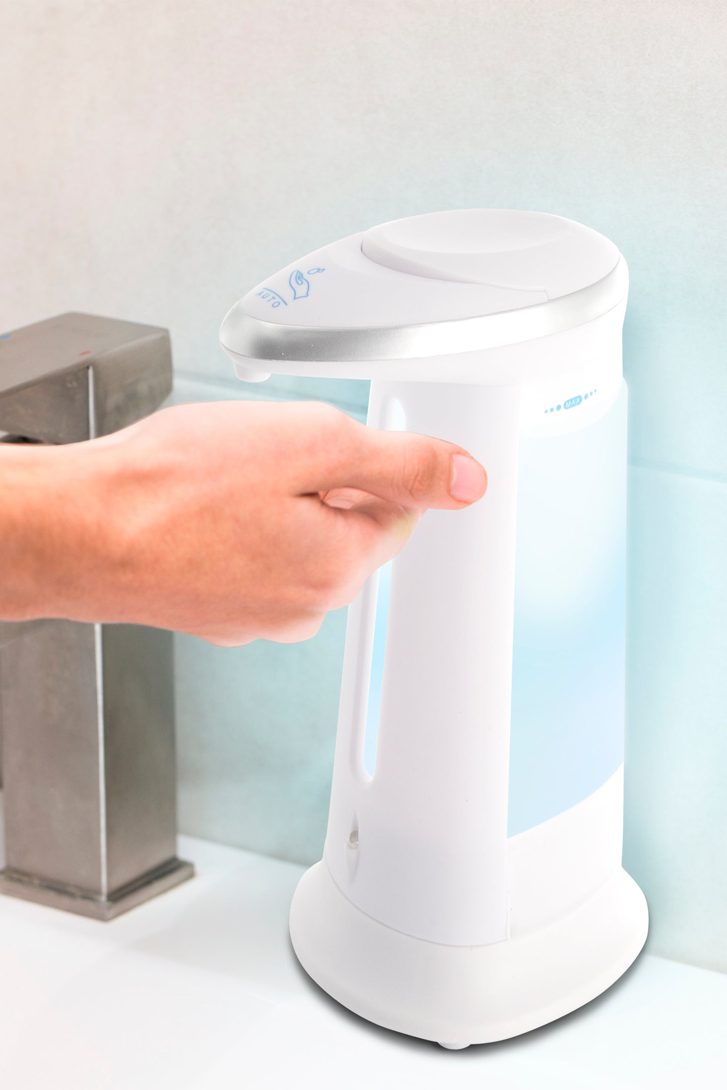 Automatic Soap Dispenser with Infrared Motion Sensor, White