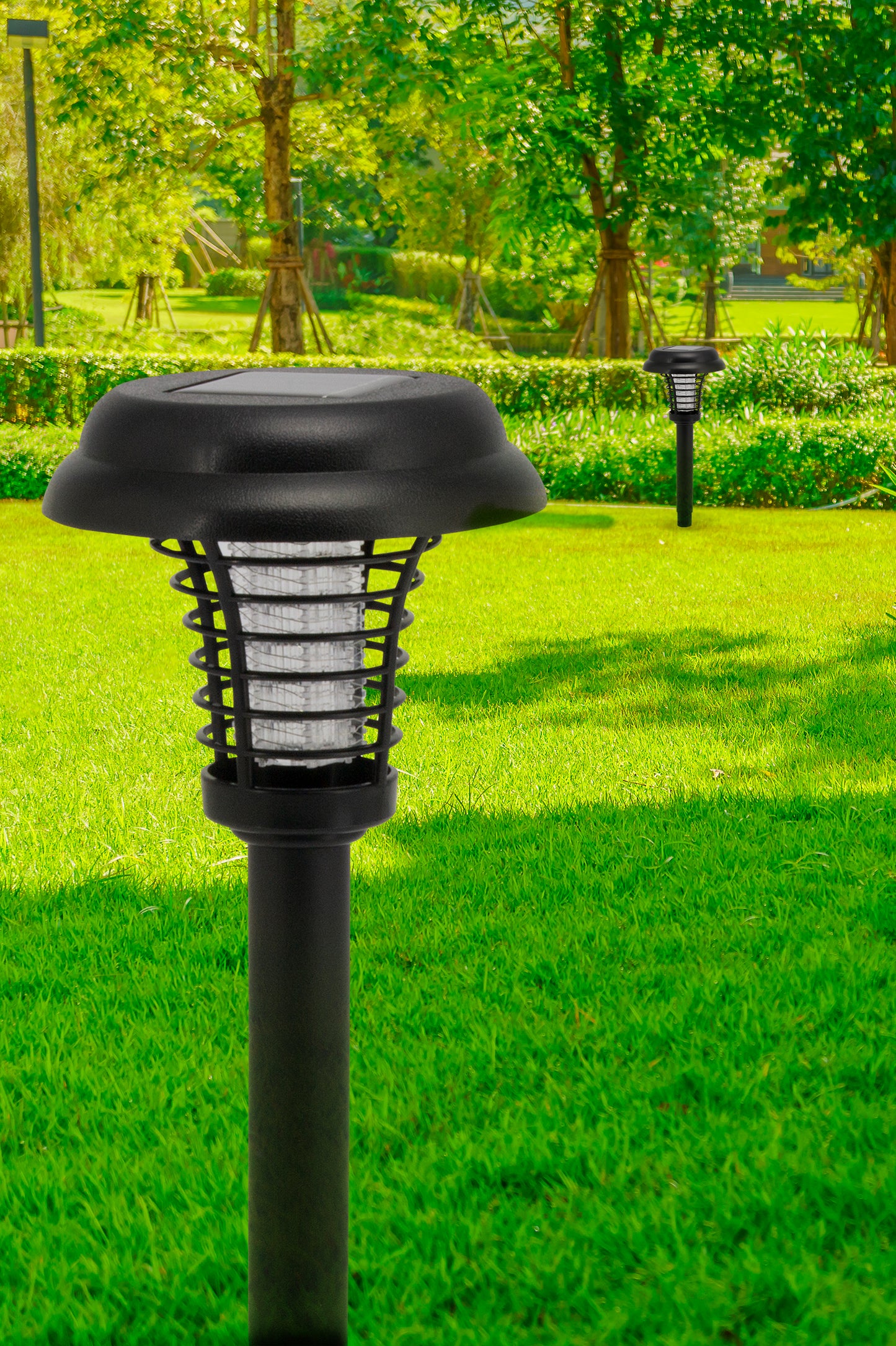 Solar Powered Bug Zapper for Garden, 2 Pack