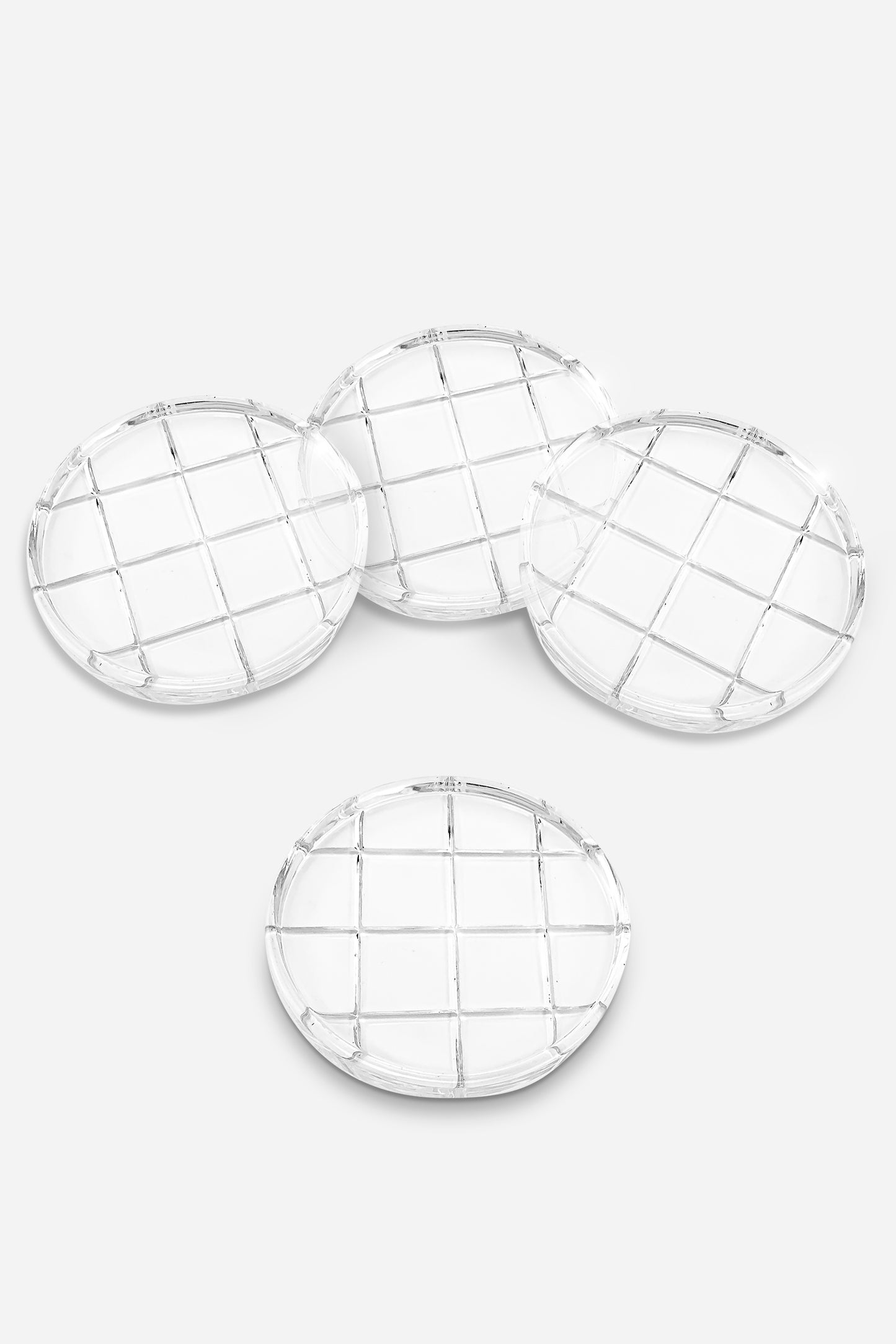 4" Crystal Coaster Set Radius Cut