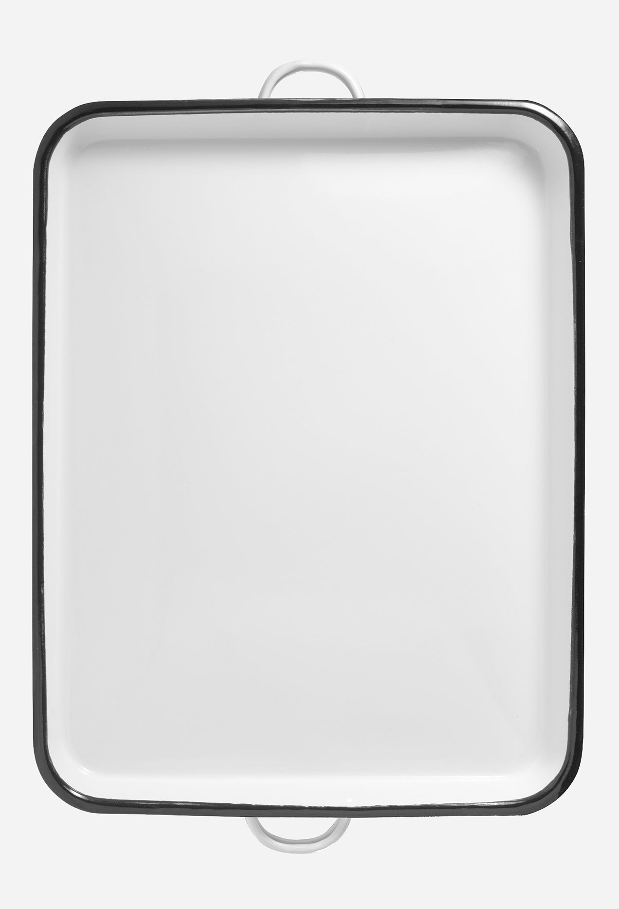 White Enameled 17" Serving Tray