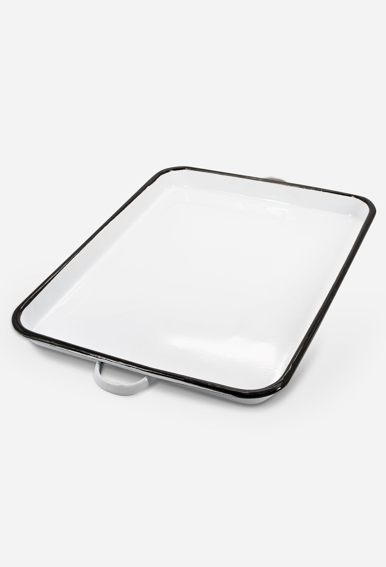 White Enameled 17" Serving Tray
