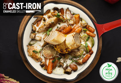 8" Enameled Cast Iron Frying Pan