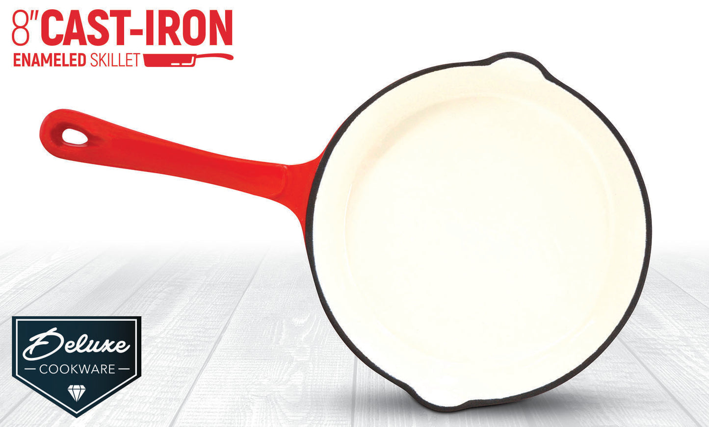 8" Enameled Cast Iron Frying Pan