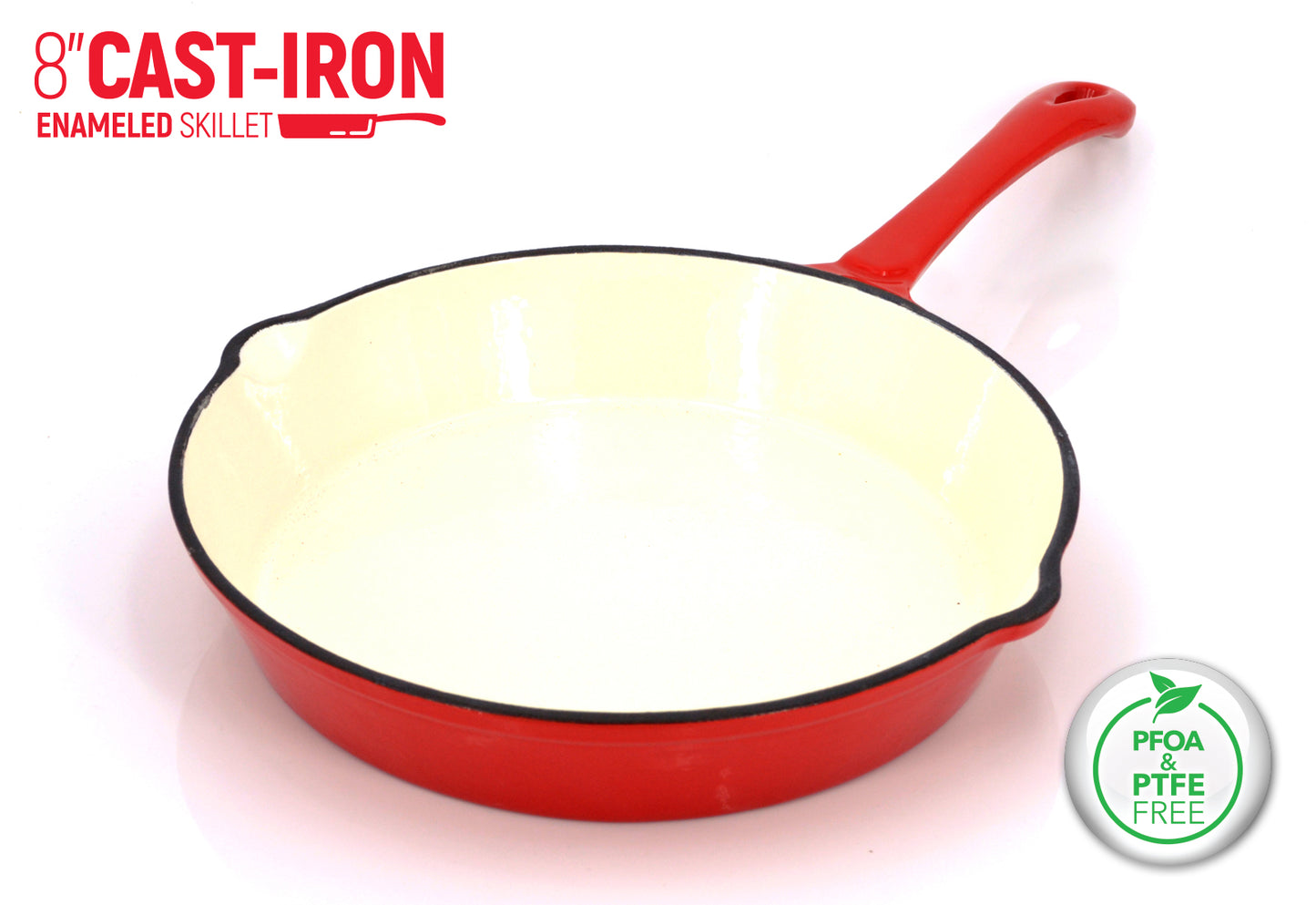 8" Enameled Cast Iron Frying Pan
