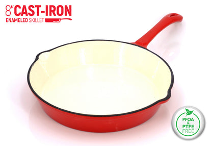 8" Enameled Cast Iron Frying Pan