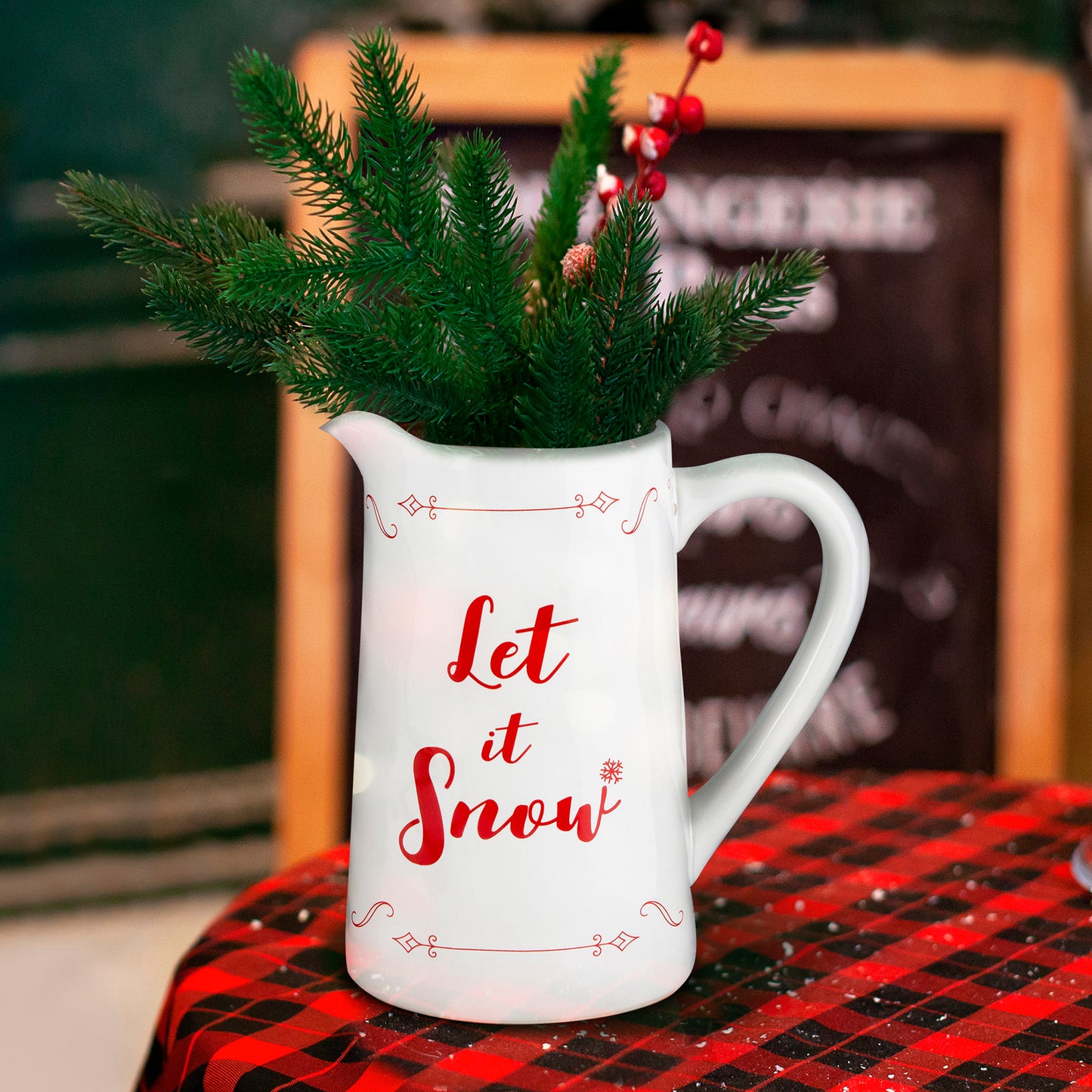 Ceramic Christmas Pitcher