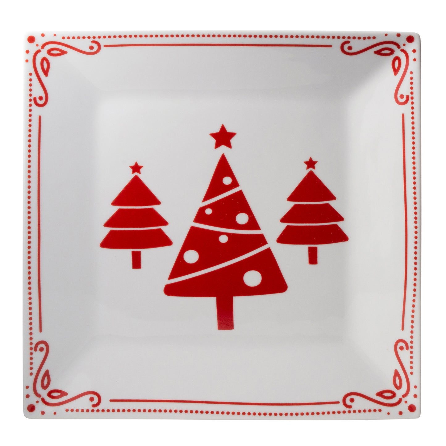 Set of 2 Platters with Holiday Print