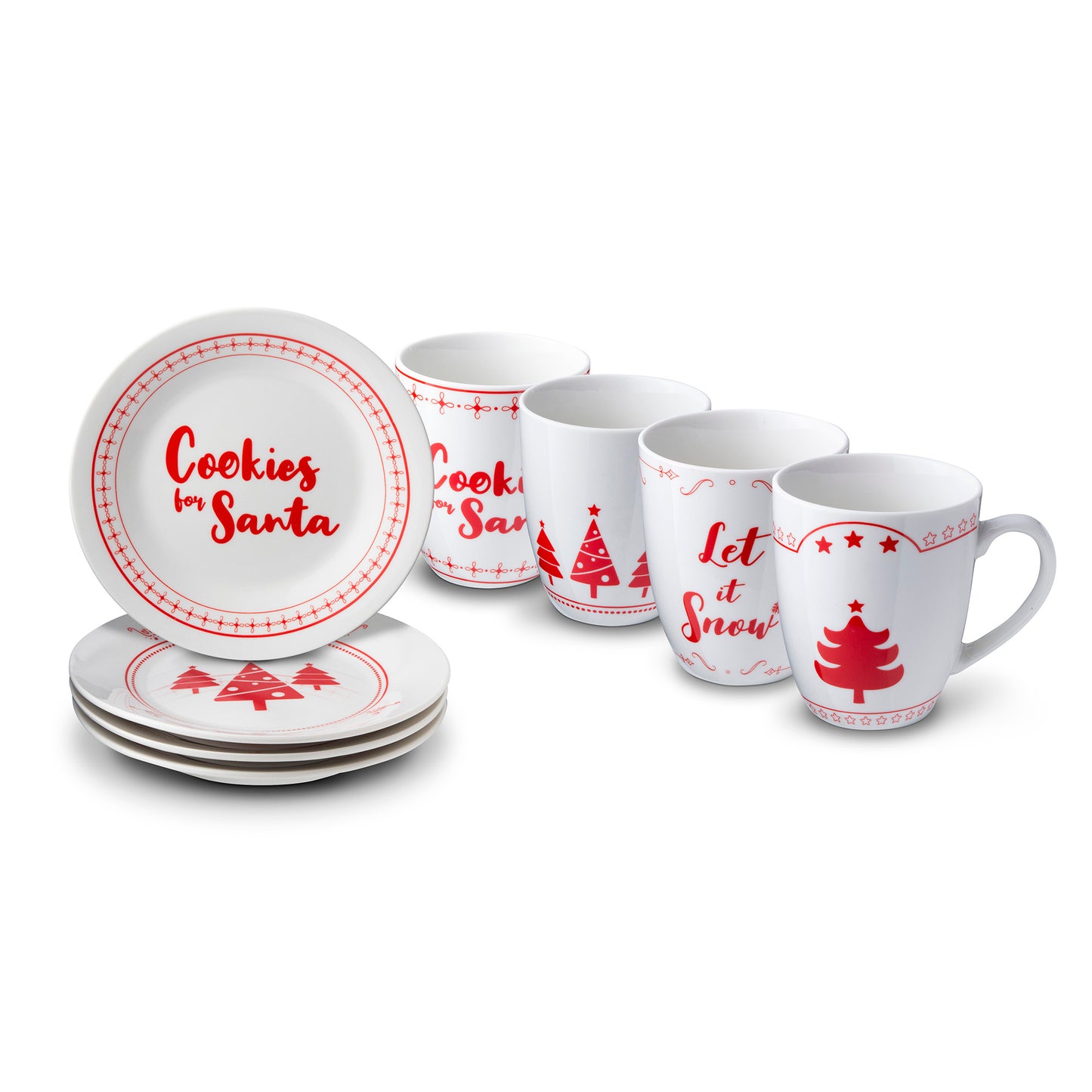 Mug and Plate Set with Holiday Print