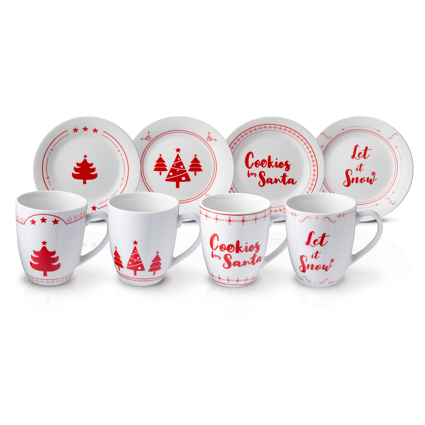 Mug and Plate Set with Holiday Print