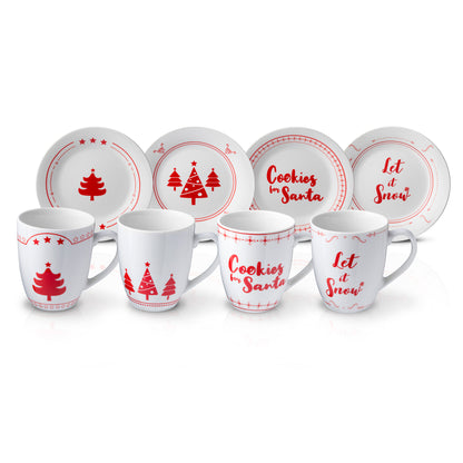 Mug and Plate Set with Holiday Print