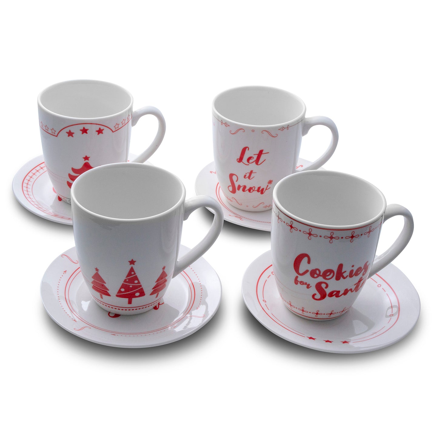 Mug and Plate Set with Holiday Print