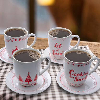Mug and Plate Set with Holiday Print