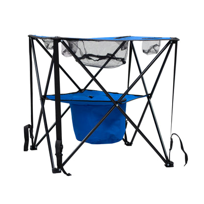 Collapsible Folding Camping Table with Insulated Cooler