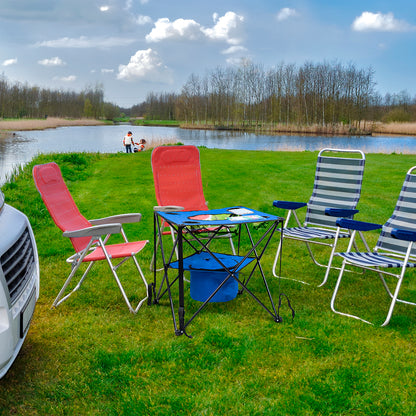 Collapsible Folding Camping Table with Insulated Cooler