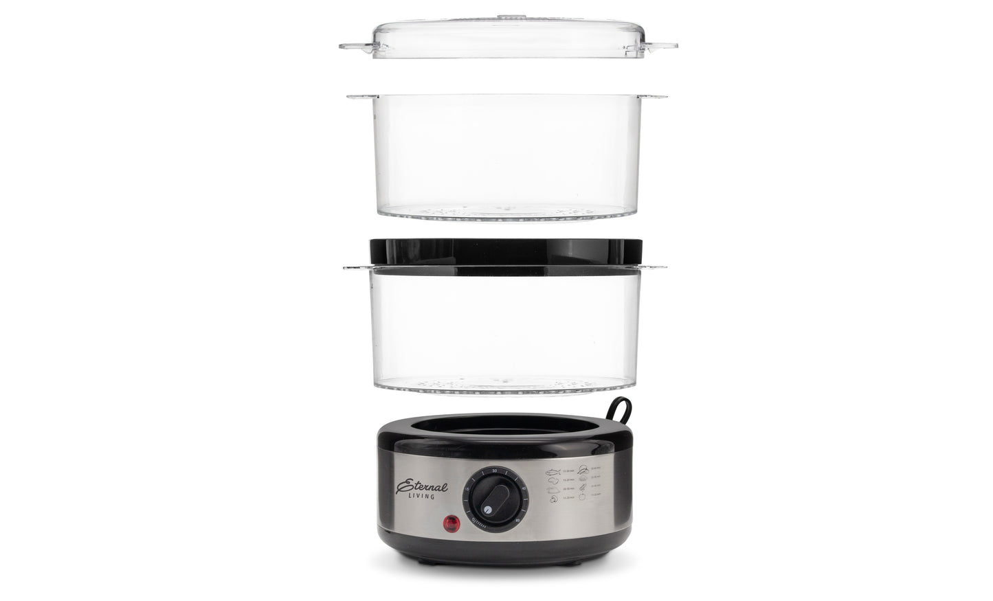 Easy-to-Use Two-Tier Food Steamer with Auto Timer – Perfect for Healthy Family Meals