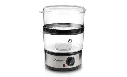 Easy-to-Use Two-Tier Food Steamer with Auto Timer – Perfect for Healthy Family Meals