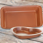2pc Heart Shaped Copper Bakeware Set