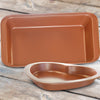 2pc Heart Shaped Copper Bakeware Set