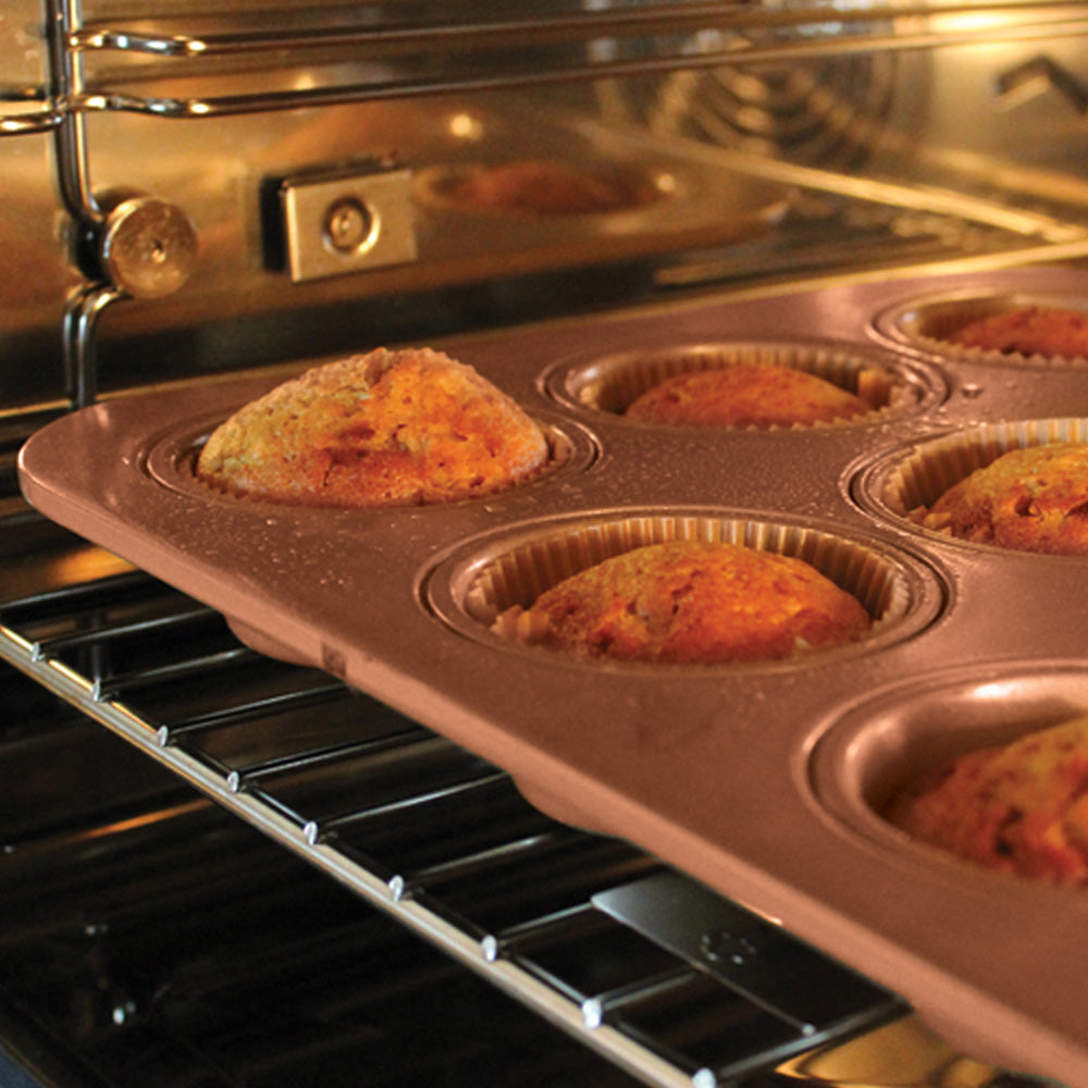 6pc Premium Bake Set (Cake Pans, Cupcake Tray, & Cookie Sheets, 6 Piece) Copper