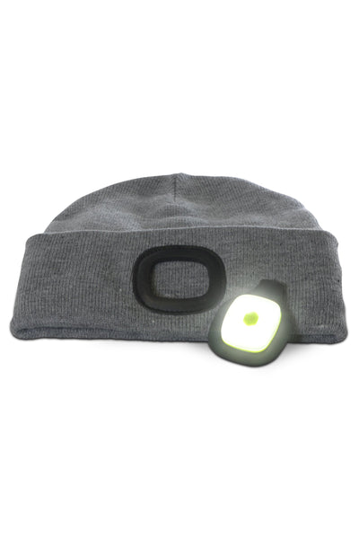 LED Beanie Hat with Light, USB Rechargeable Winter Lighted Headlight Skull Cap Headlamp 