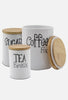Ceramic Food Storage Containers with Bamboo Lids and Silicone Seal 3 pieces Set