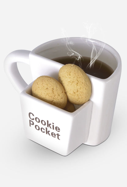 Ceramic Coffee Mug with Cookie or Biscuit Pocket