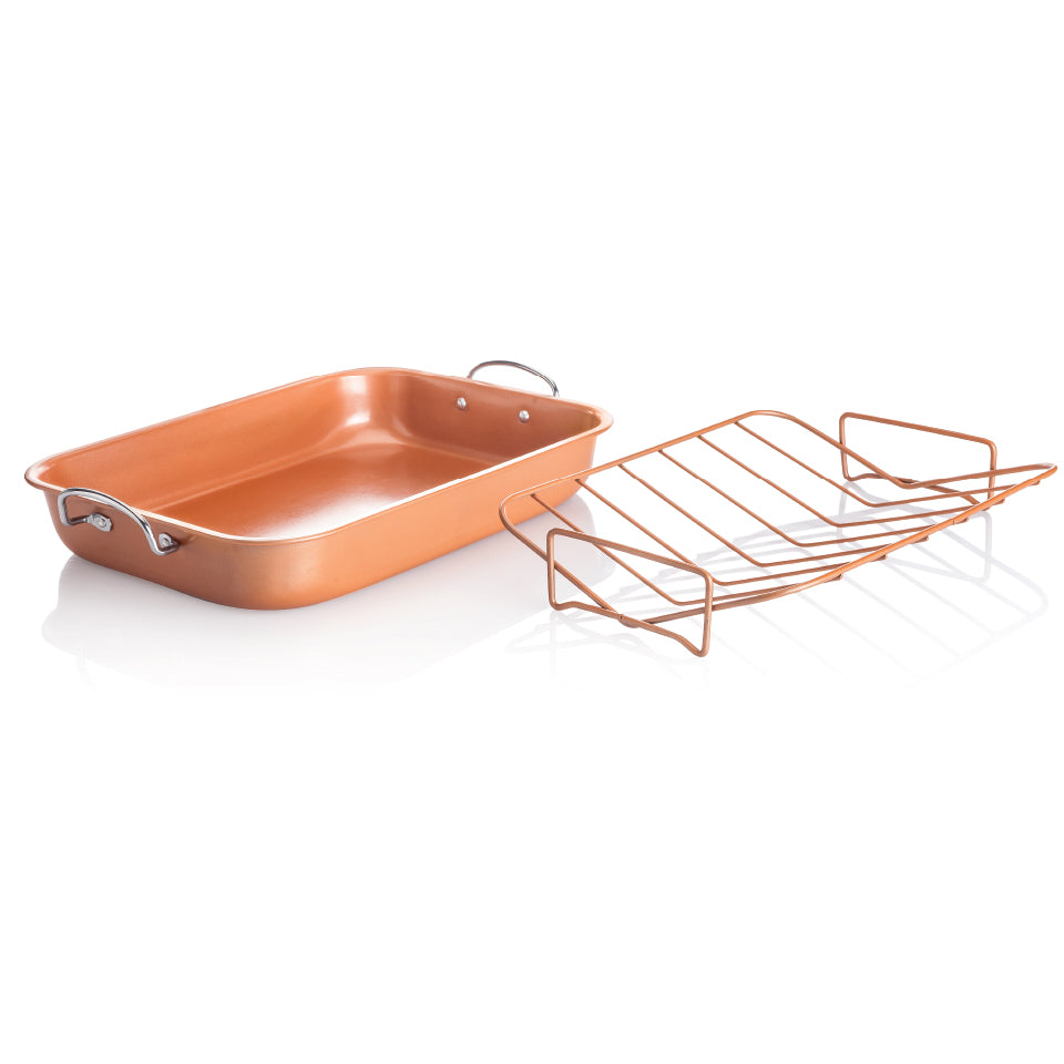 Roaster Pan with Rack, Copper16x12"