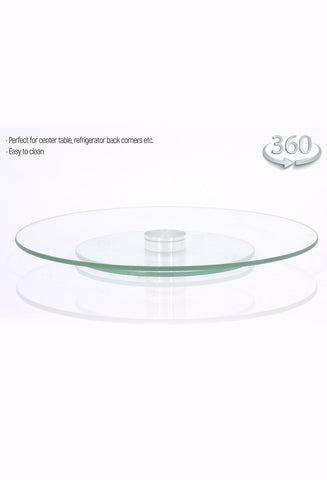 Tempered Glass Lazy Susan | Turntable 360-degree Table Organizer For Kitchen Cabinet Or Table