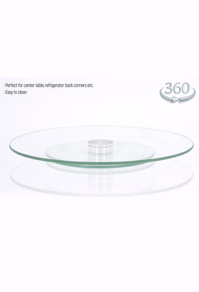 Tempered Glass Lazy Susan | Turntable 360-degree Table Organizer For Kitchen Cabinet Or Table