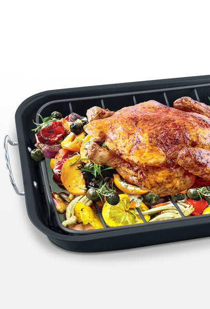 Roaster Pan with Rack Black 16x12"