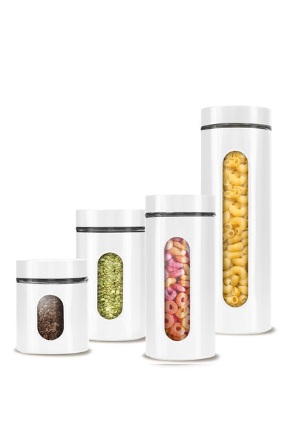 Stainless Steel Airtight Food Storage Containers with Lids and Glass Windows