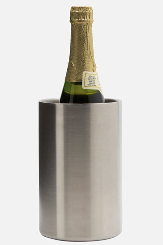 Double Walled Insulated Wine Chiller | Stainless-Steel Champagne Bucket Tabletop Wine Cooler, Silver