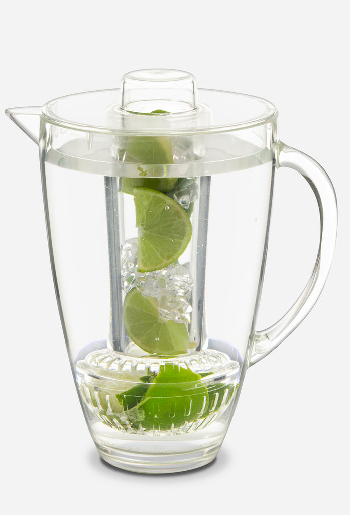 Fruit Infusion Flavor Pitcher | Acrylic Infusion Jug with Ice Core 94 oz Clear