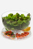 Acrylic Salad and Fruit Bowl Serving Platter with Dome and Ice Holder Set, Chip Resistant Large 12” Clear