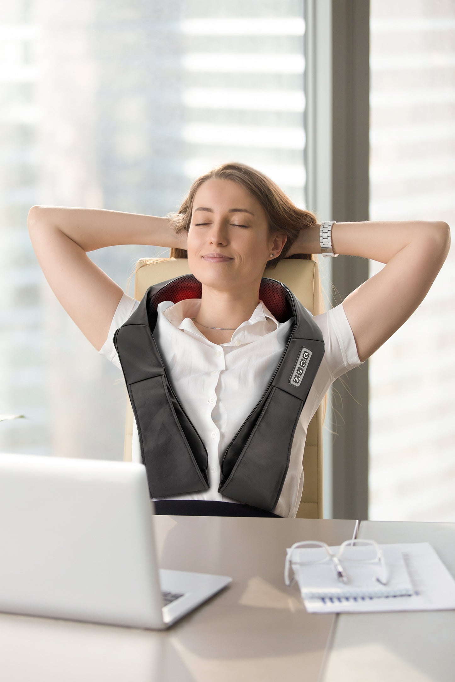 Shiatsu Back and Neck Massager  with Heat | Deep Tissue Kneading Massage for Shoulder Lower Back Calf, Black