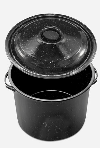 8quart Black Granite Stock Pot with Lid