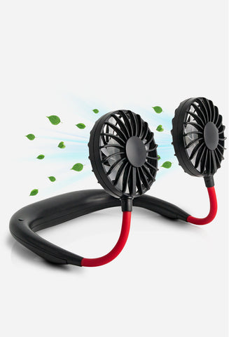 Hand free rechargeable neck fan
