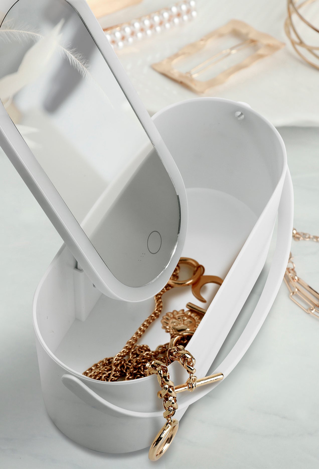 LED Organizer Box with Mirror
