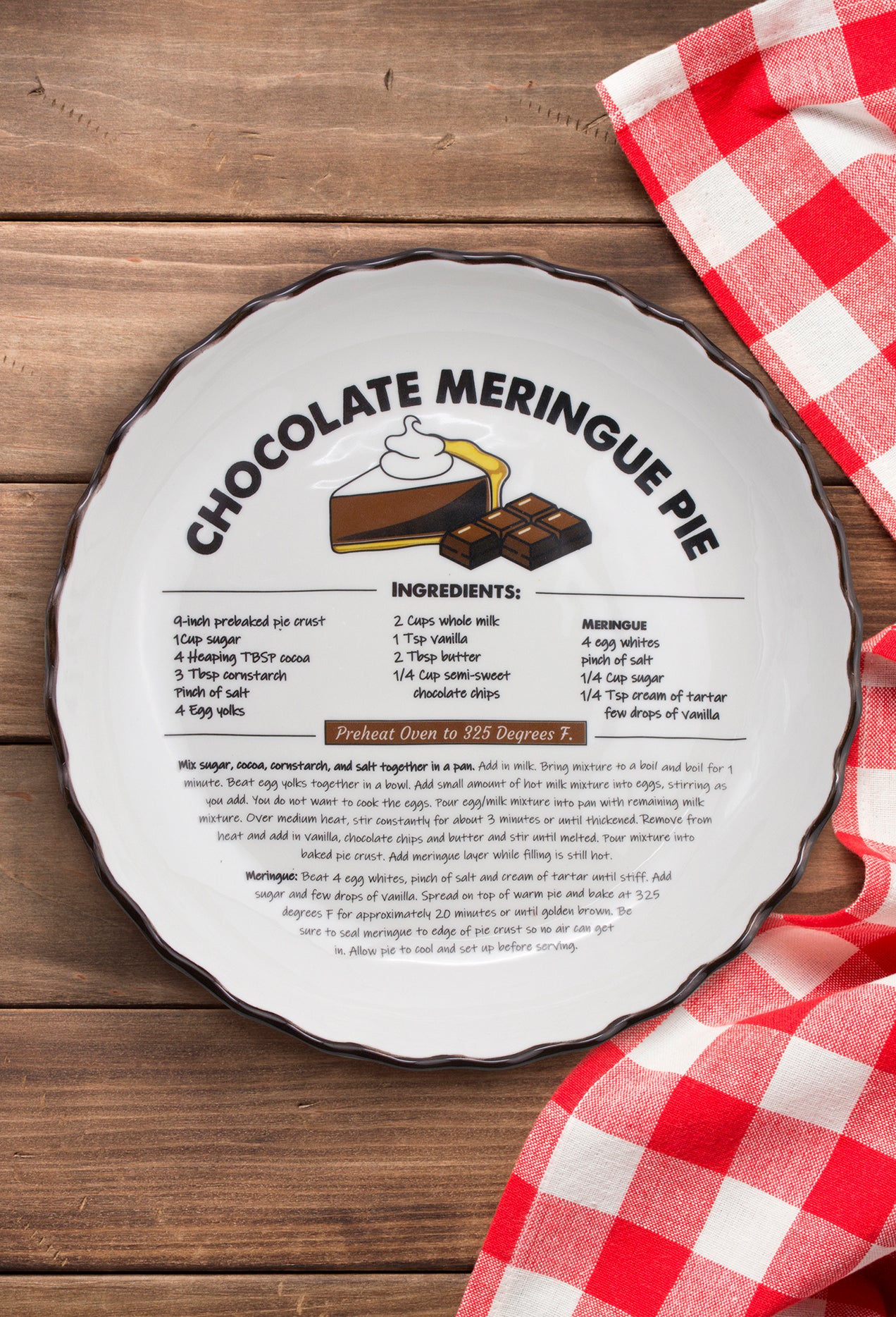 Ceramic Recipe Pie Plate