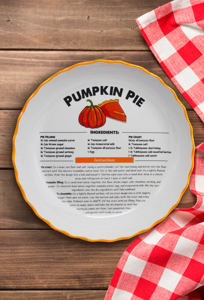Ceramic Recipe Pie Plate