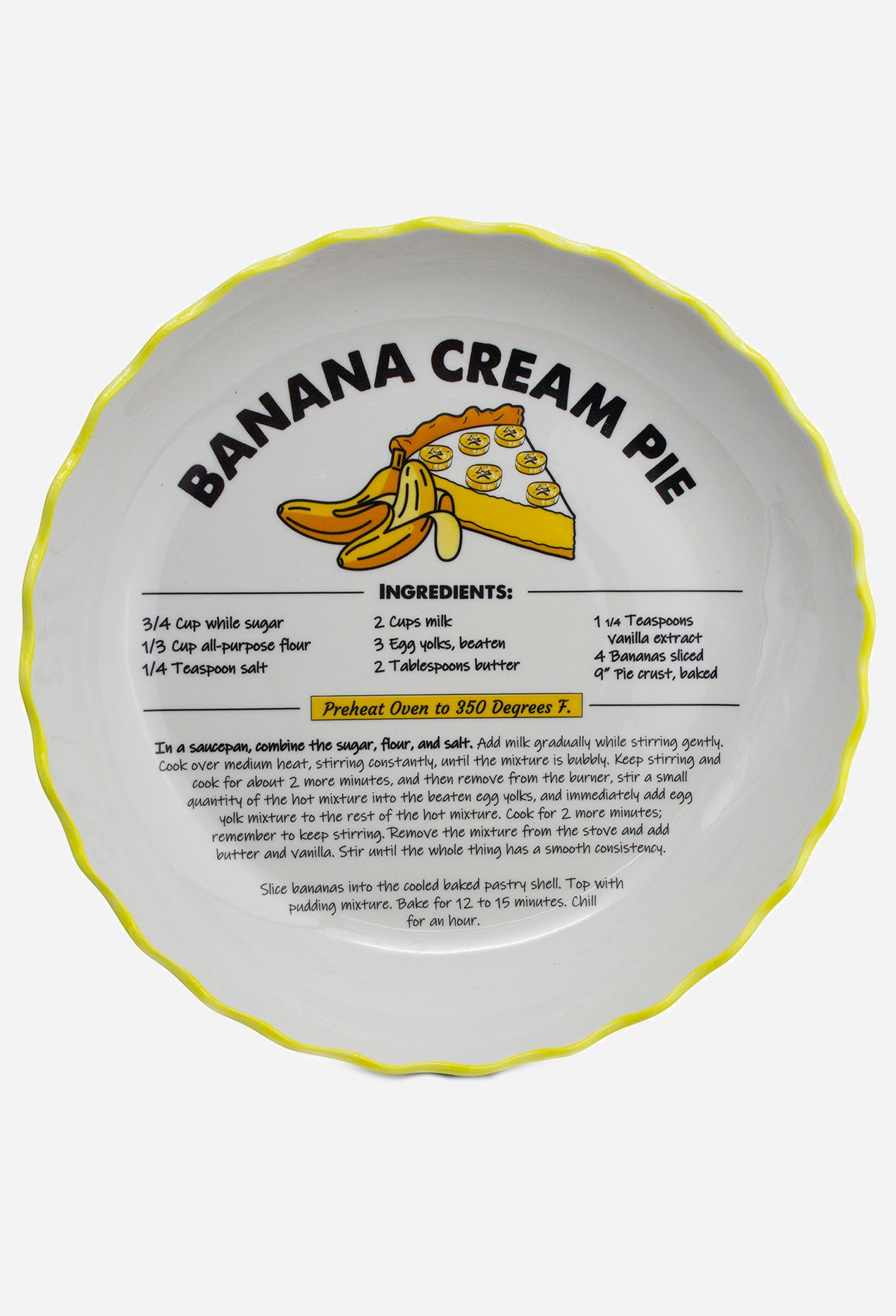 Ceramic Recipe Pie Plate
