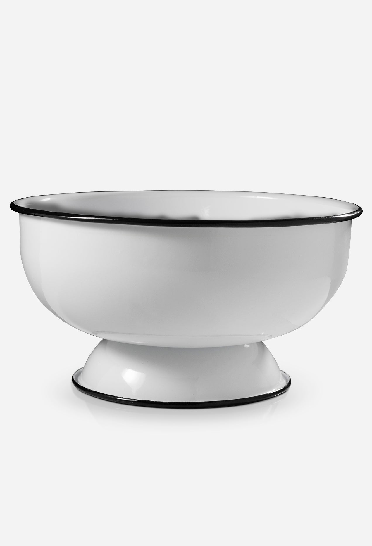 White Enameled 10.5" Serving Bowl