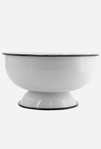 White Enameled 10.5" Serving Bowl